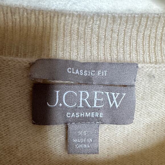 J. CREW Cashmere Classic-Fit Crewneck Sweater Heather Natural Sz S $148 {G50} - Picture 4 of 6
